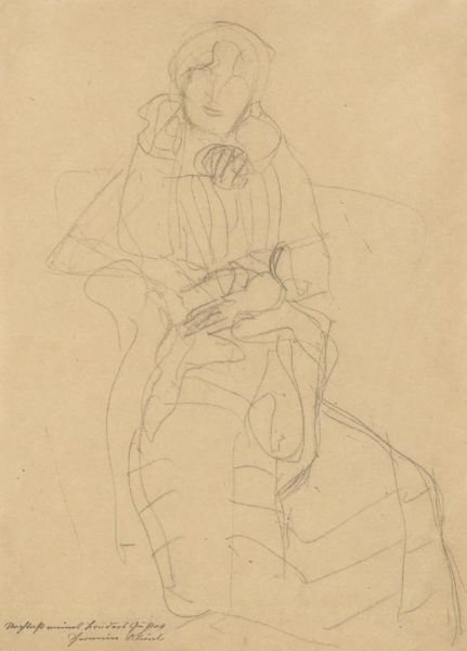 Seated Lady From The Front, Study For The Portrait Of Marie Henneberg