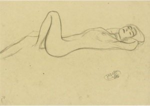 Lying Female Nude With Positioned Left Leg