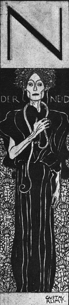 Drawing for Two Emblems for Ver Sacrum (Der Neid) 1898