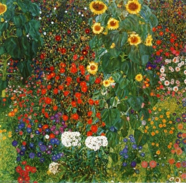 Cottage Garden with Sunflowers