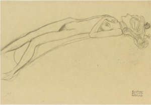 Lying Girl Nude On Her Back, The Right Hand Above Her Head