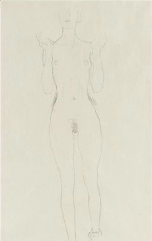 Gustav Klimt - Akt Mit Erhobenen Unterarmen (Nude With Raised Arms)